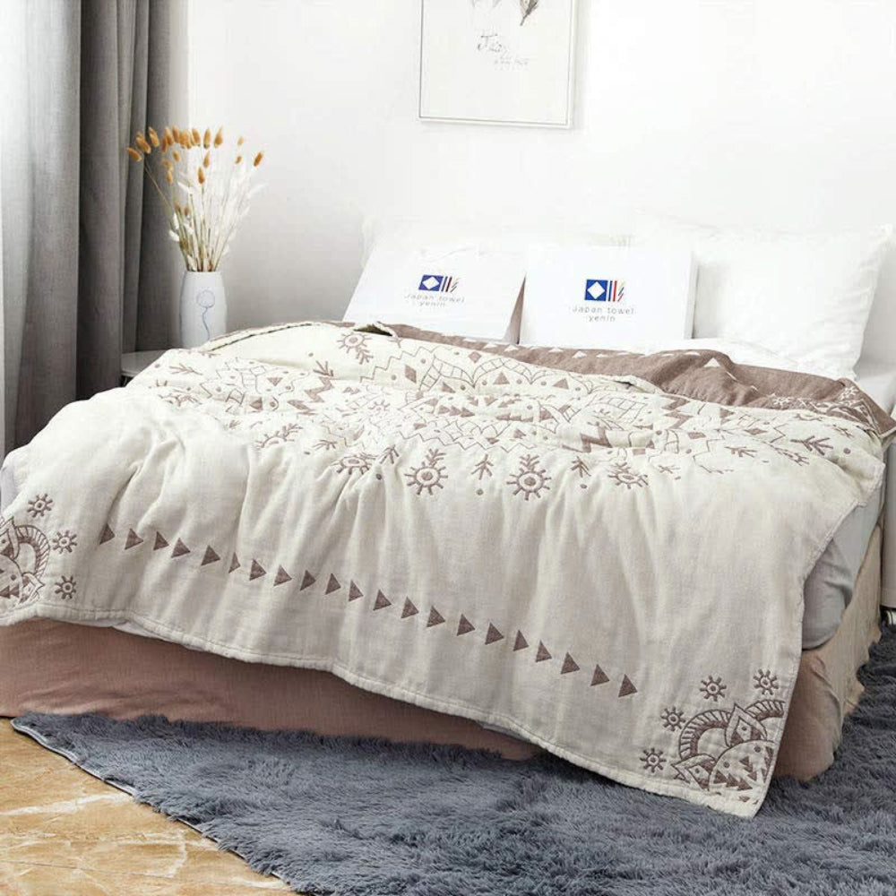 Blanket 100% Cotton Reversible Mandala Print