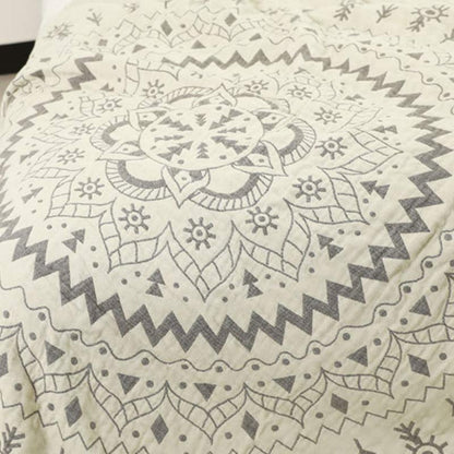 Blanket 100% Cotton Reversible Mandala Print