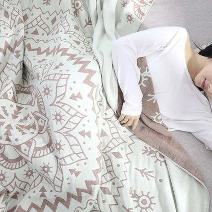 Blanket 100% Cotton Reversible Mandala Print