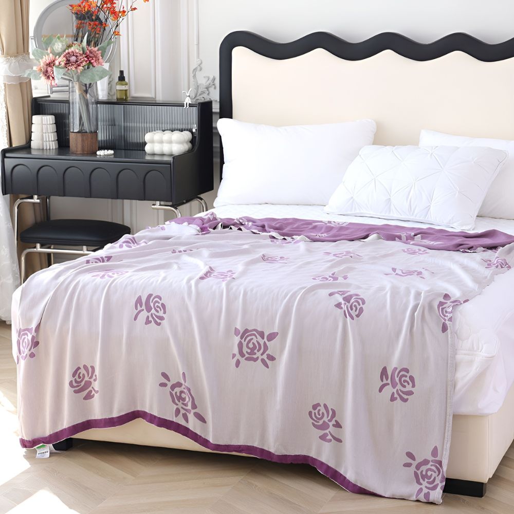 Blanket Bamboo Cooling Rose Print 59x79
