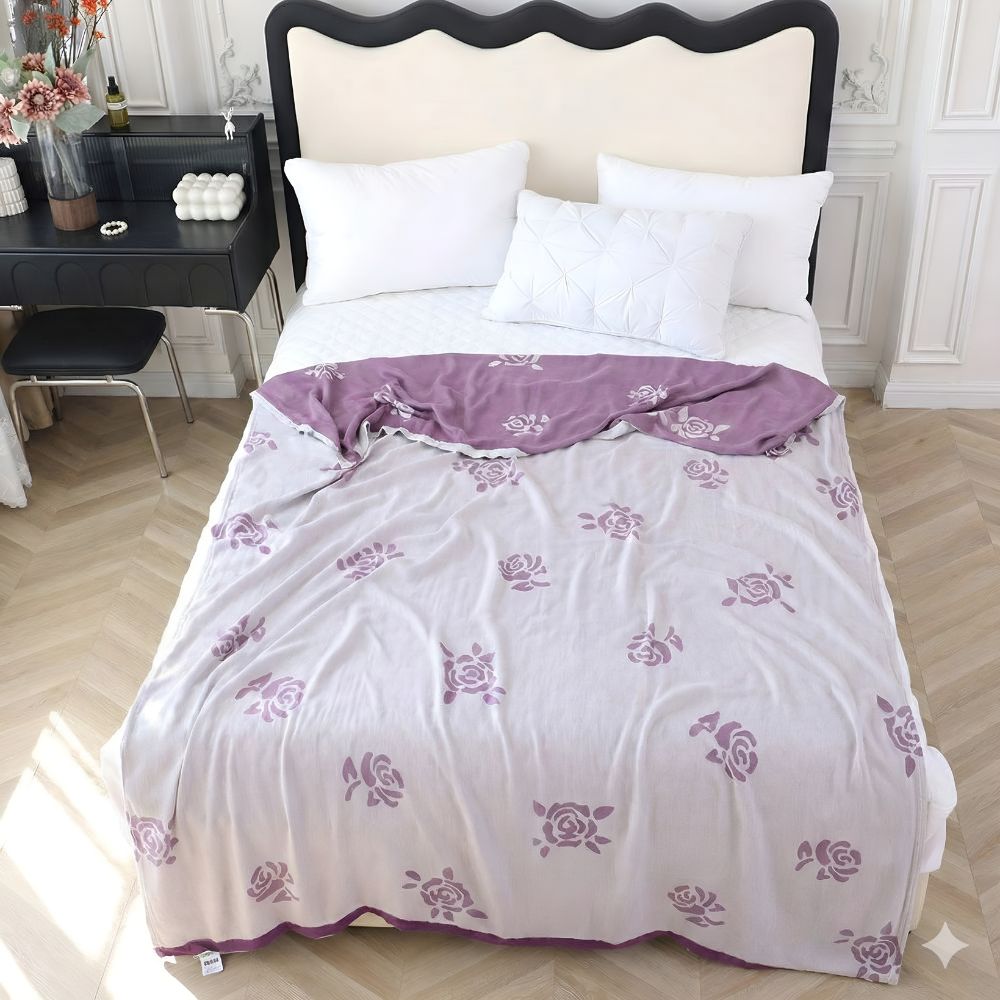 Blanket Bamboo Cooling Rose Print 59x79