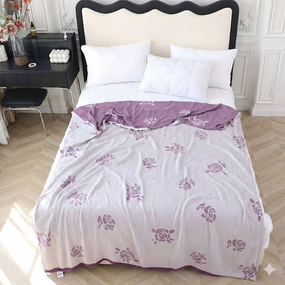 Blanket Bamboo Cooling Rose Print 59x79