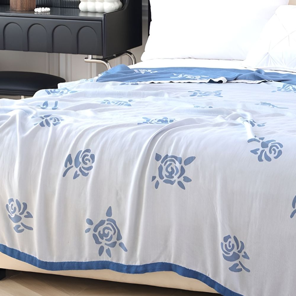 Blanket Bamboo Cooling Rose Print 59x79