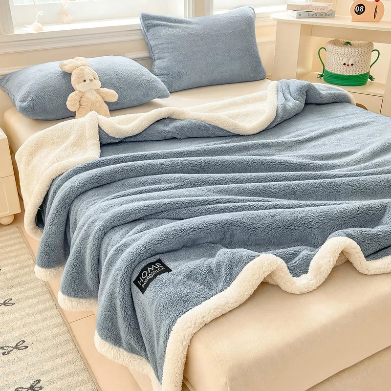 Blanket Double-Layer Lambskin Fleece Soft & Warm