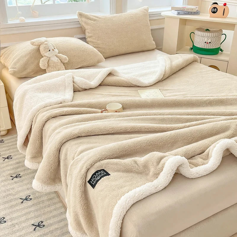 Blanket Double-Layer Lambskin Fleece Soft & Warm