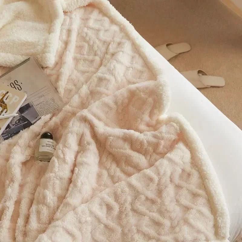Blanket Lambswool Flannel Double-Sided Waterproof & Machine Washable