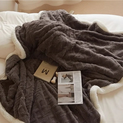 Blanket Lambswool Flannel Double-Sided Waterproof & Machine Washable
