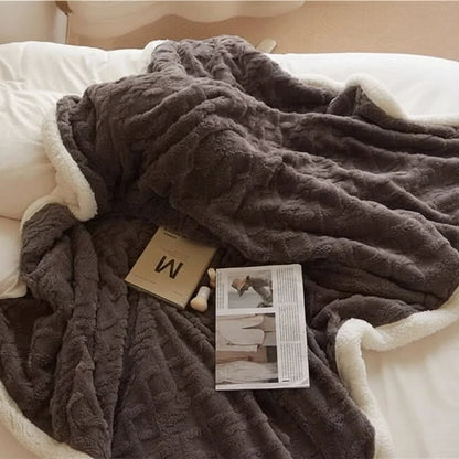 Blanket Lambswool Flannel Double-Sided Waterproof & Machine Washable
