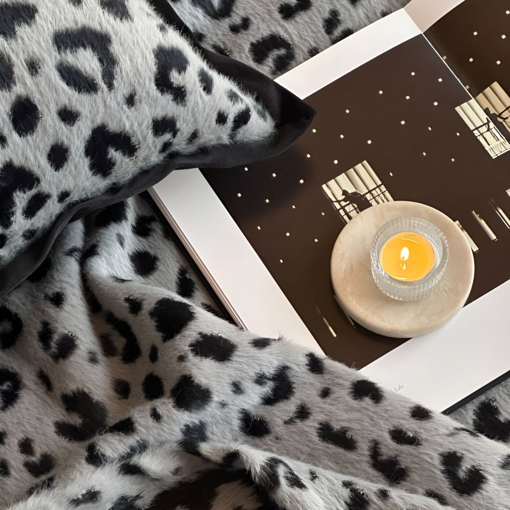 Blanket Plush Mink Fleece Leopard Jacquard 55 x 63