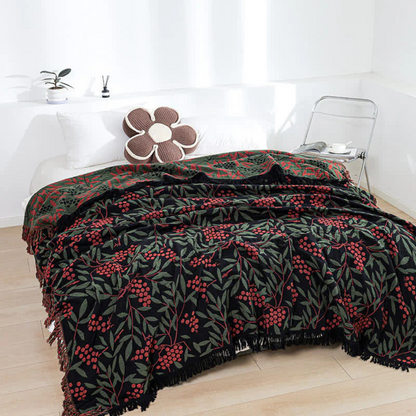 Blanket Reversible Begonia Cotton Jacquard