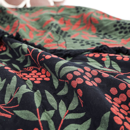 Blanket Reversible Begonia Cotton Jacquard