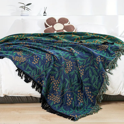 Blanket Reversible Begonia Cotton Jacquard