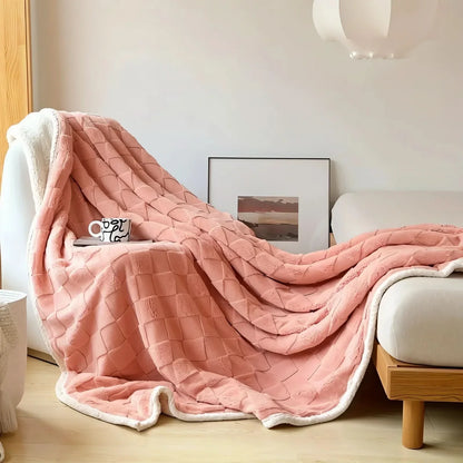 Blanket Reversible Checkered Lightweight Fleece Machine Washable