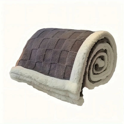 Blanket Reversible Checkered Lightweight Fleece Machine Washable