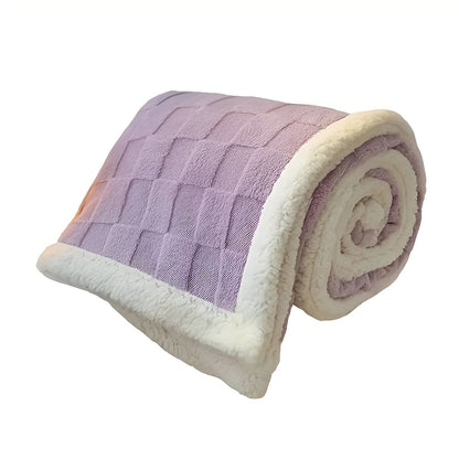 Blanket Reversible Checkered Lightweight Fleece Machine Washable