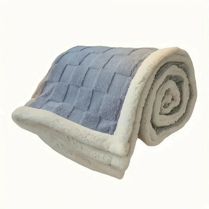 Blanket Reversible Checkered Lightweight Fleece Machine Washable