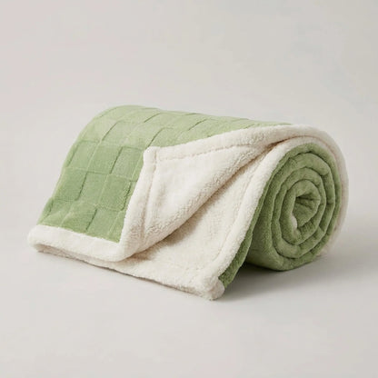 Blanket Reversible Checkered Lightweight Fleece Machine Washable