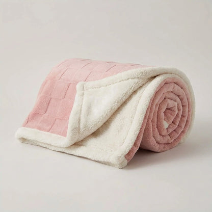 Blanket Reversible Checkered Lightweight Fleece Machine Washable