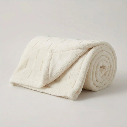 Blanket Reversible Checkered Lightweight Fleece Machine Washable