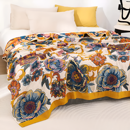 Blanket Reversible Floral 100% Cotton