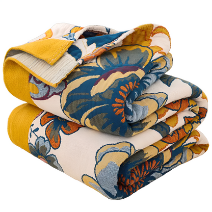 Blanket Reversible Floral 100% Cotton