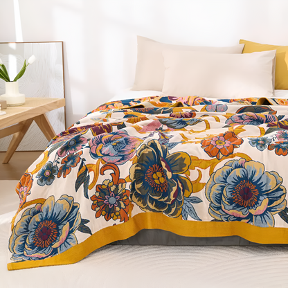 Blanket Reversible Floral 100% Cotton