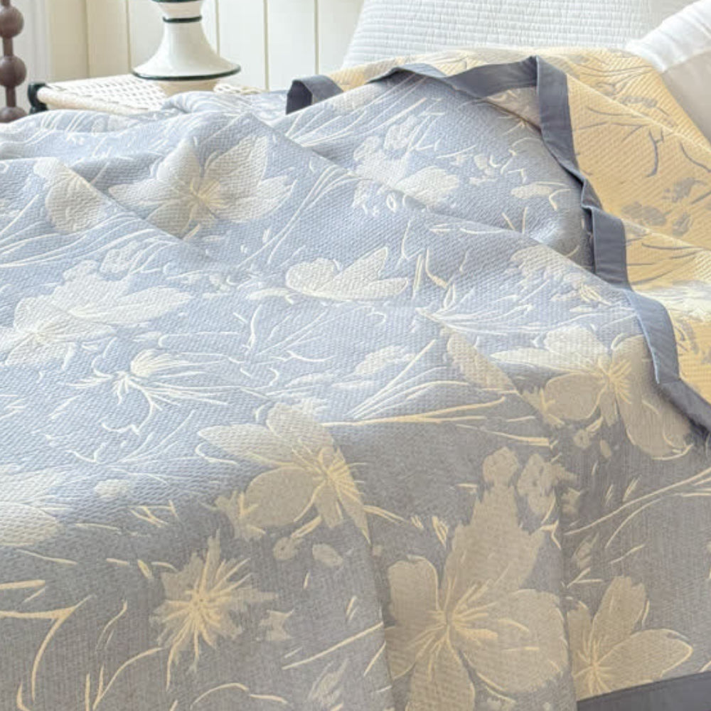 Blanket Reversible Floral Triple-Layer Cotton Gauze