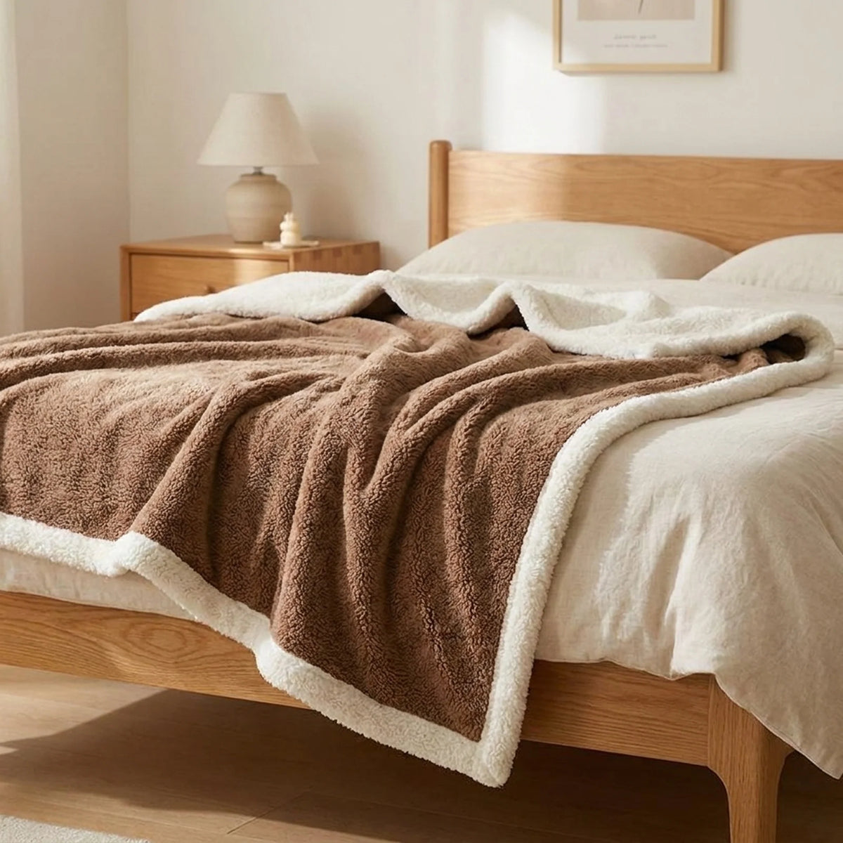 Blanket Reversible Microfiber Flannel & Lambswool Water-Repellent