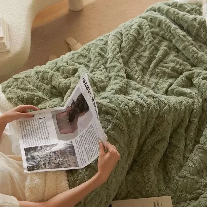 Blanket Reversible Microfiber Flannel & Lambswool Water-Repellent
