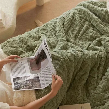 Blanket Reversible Microfiber Flannel & Lambswool Water-Repellent
