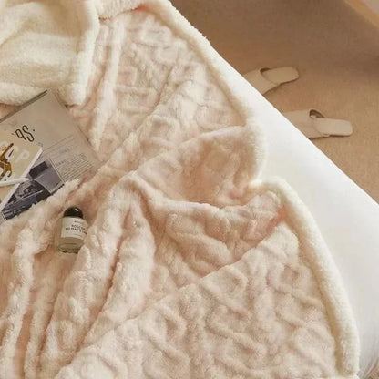 Blanket Reversible Microfiber Flannel & Lambswool Water-Repellent