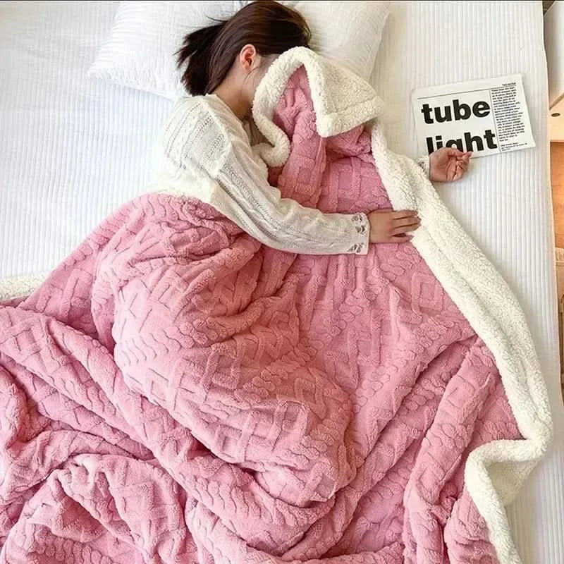 Blanket Reversible Microfiber Flannel & Lambswool Water-Repellent