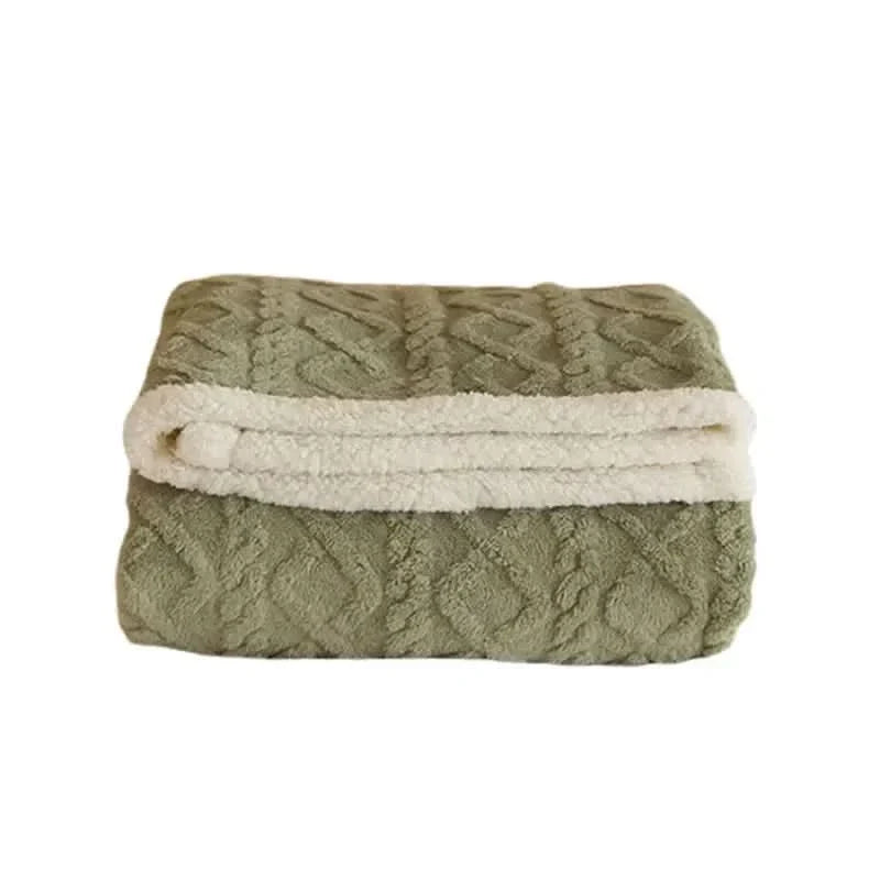 Blanket Reversible Microfiber Flannel & Lambswool Water-Repellent