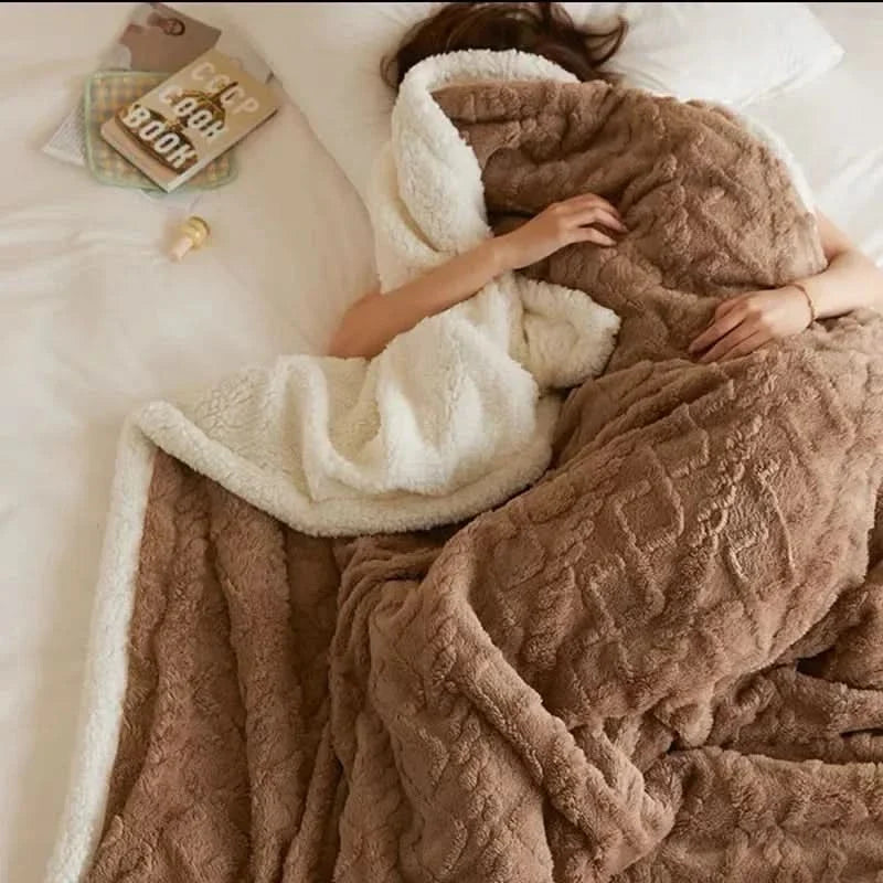 Blanket Reversible Microfiber Flannel & Lambswool Water-Repellent