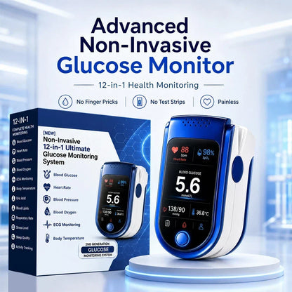 Blood Glucose Meter Non-Invasive Clear Display & Reading History