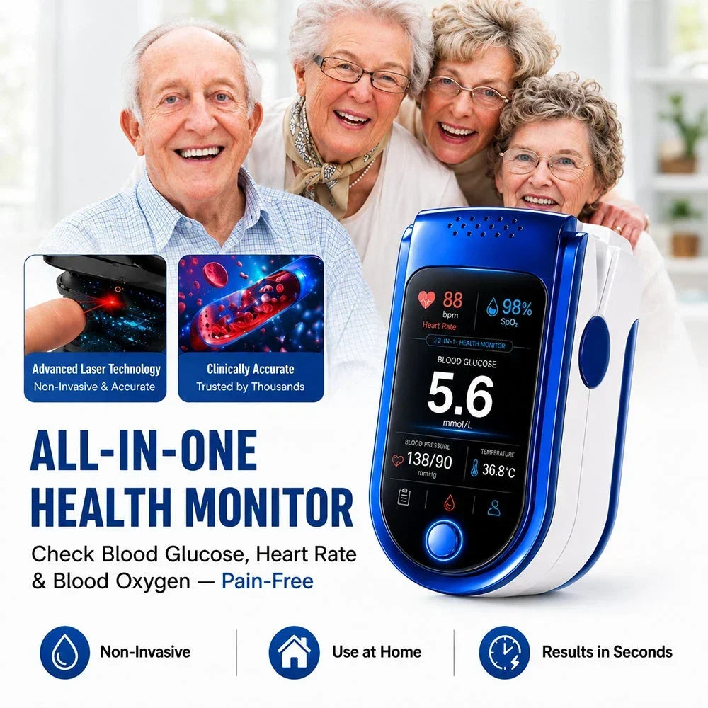 Blood Glucose Meter Non-Invasive Clear Display & Reading History