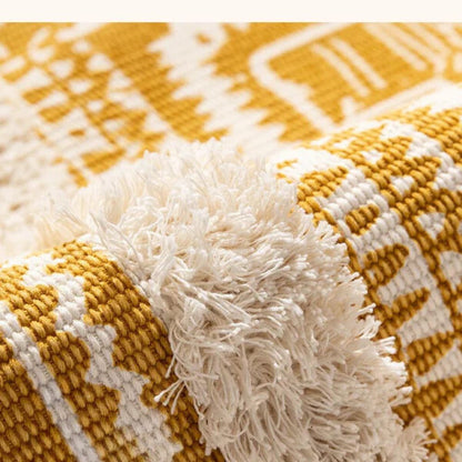 Bohemian Rug Lightweight Microfiber-Cotton Fringe
