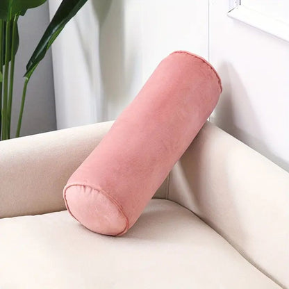 Bolster Cushion Plush Velvet Neck & Lumbar Support