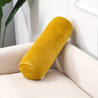 Bolster Cushion Plush Velvet Neck & Lumbar Support
