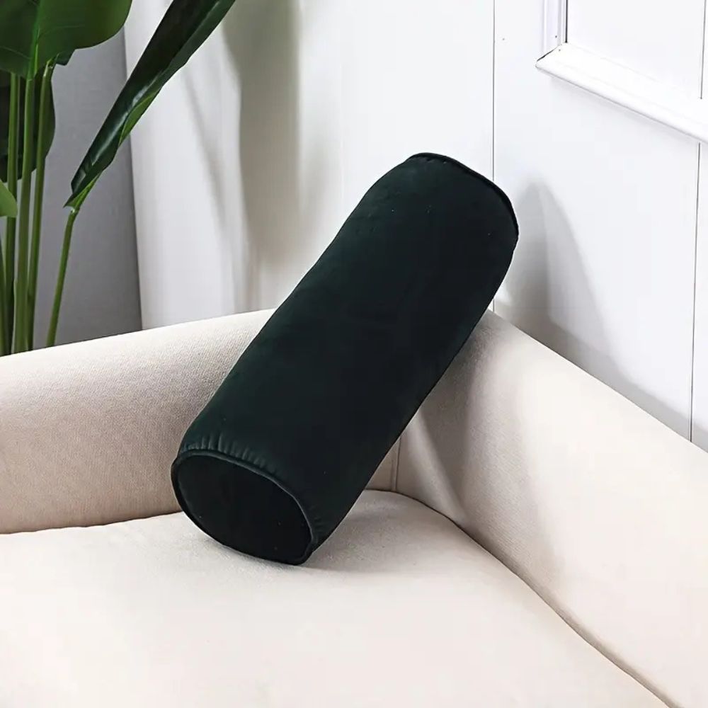 Bolster Cushion Plush Velvet Neck & Lumbar Support