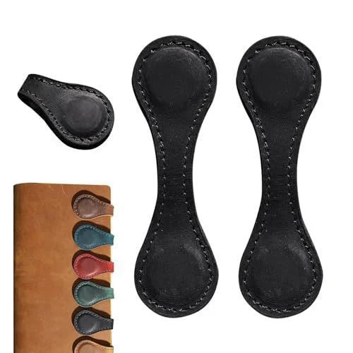 Bookmark Clips Genuine Leather Magnetic Set of 2