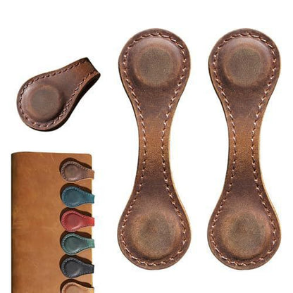 Bookmark Clips Genuine Leather Magnetic Set of 2