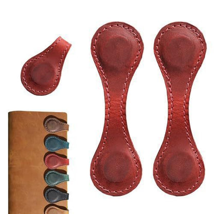 Bookmark Clips Genuine Leather Magnetic Set of 2