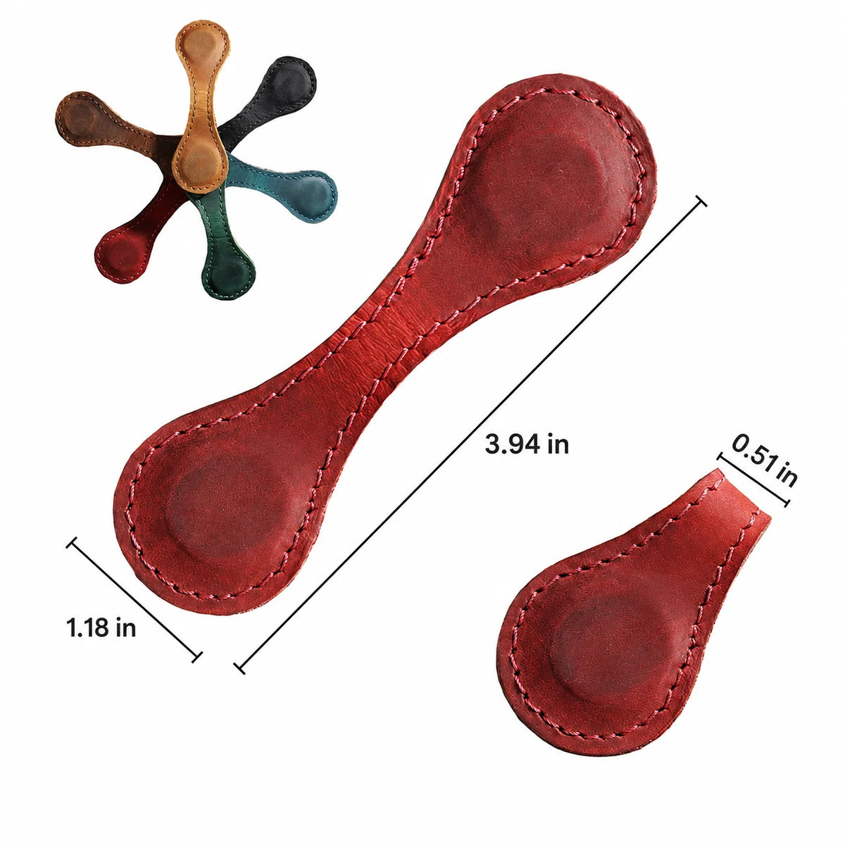 Bookmark Clips Genuine Leather Magnetic Set of 2