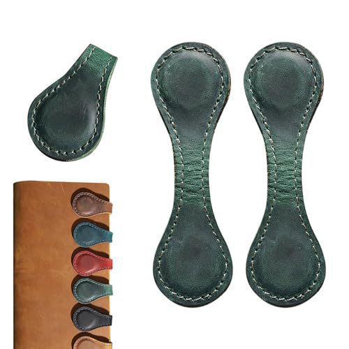 Bookmark Clips Genuine Leather Magnetic Set of 2