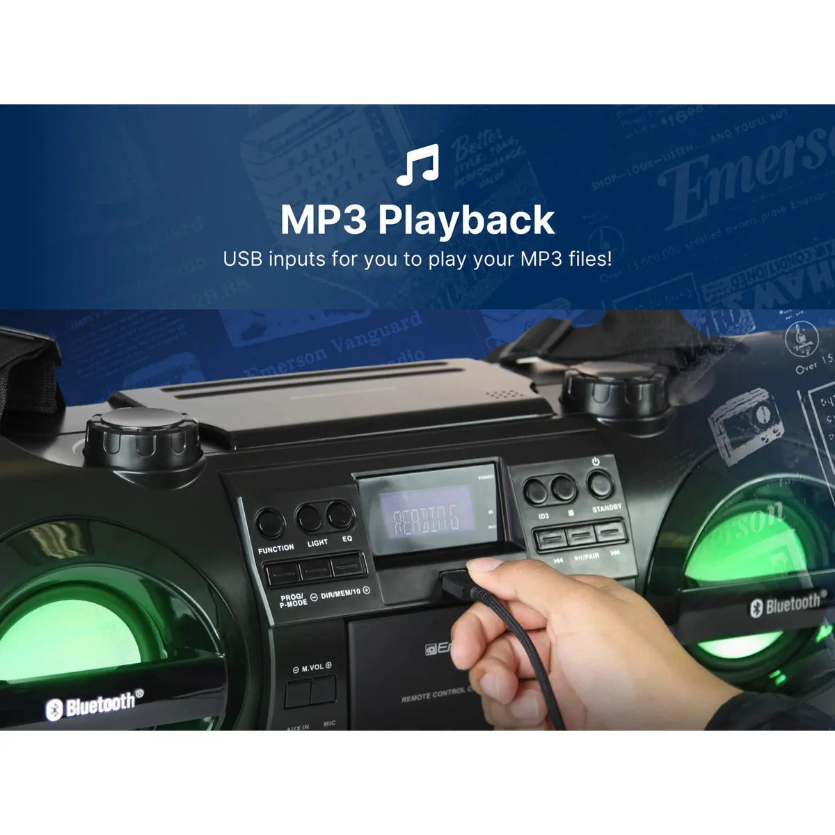 Boombox Bluetooth 60W Dual Subwoofers