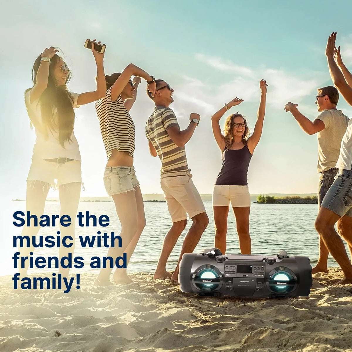 Boombox Bluetooth 60W Dual Subwoofers