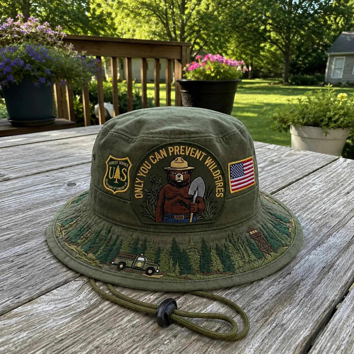 Boonie Hat Wide Brim Lightweight Adjustable Chin Cord