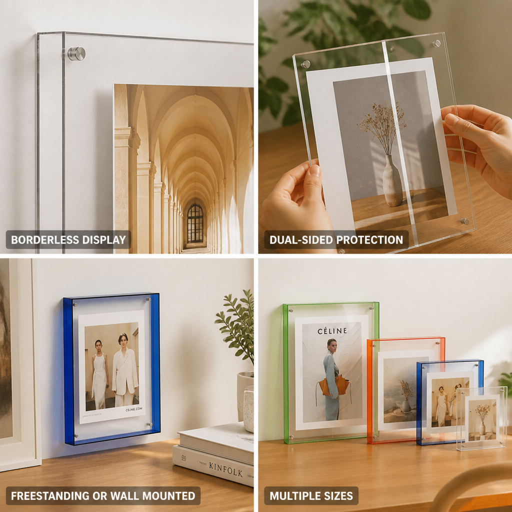 Borderless Floating Clear Acrylic Photo Frame