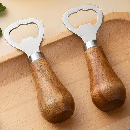 Bottle Opener Acacia Wood Stainless Steel Compact & Portable